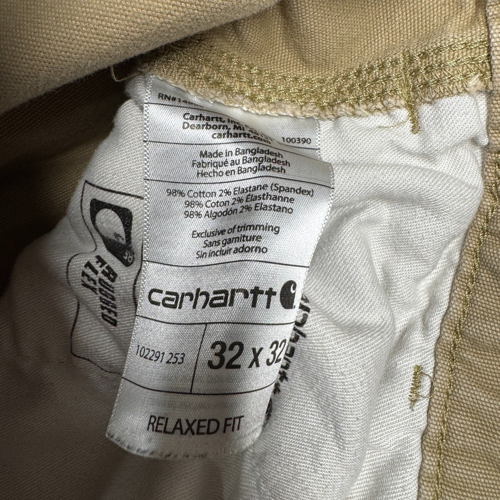 Carhartt Work Pants 5-Pocket Relaxed‎ Fit Beige Carpenter Men's Size 32x32 - Picture 6 of 15